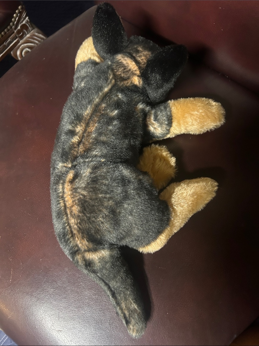 Plush German Shepherd Dog Toy - Black and Brown - Picture 5 of 8